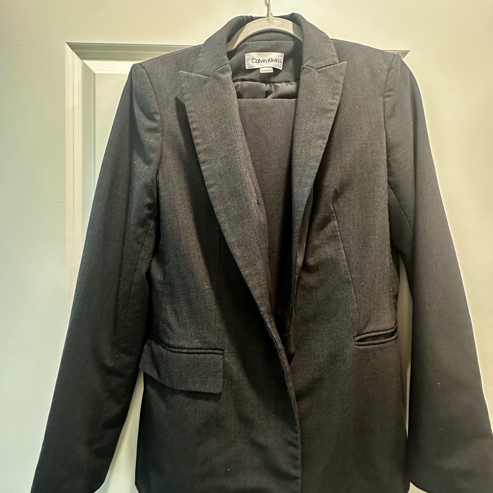 Calvin Klein Women’s gray blazer with matching slacks